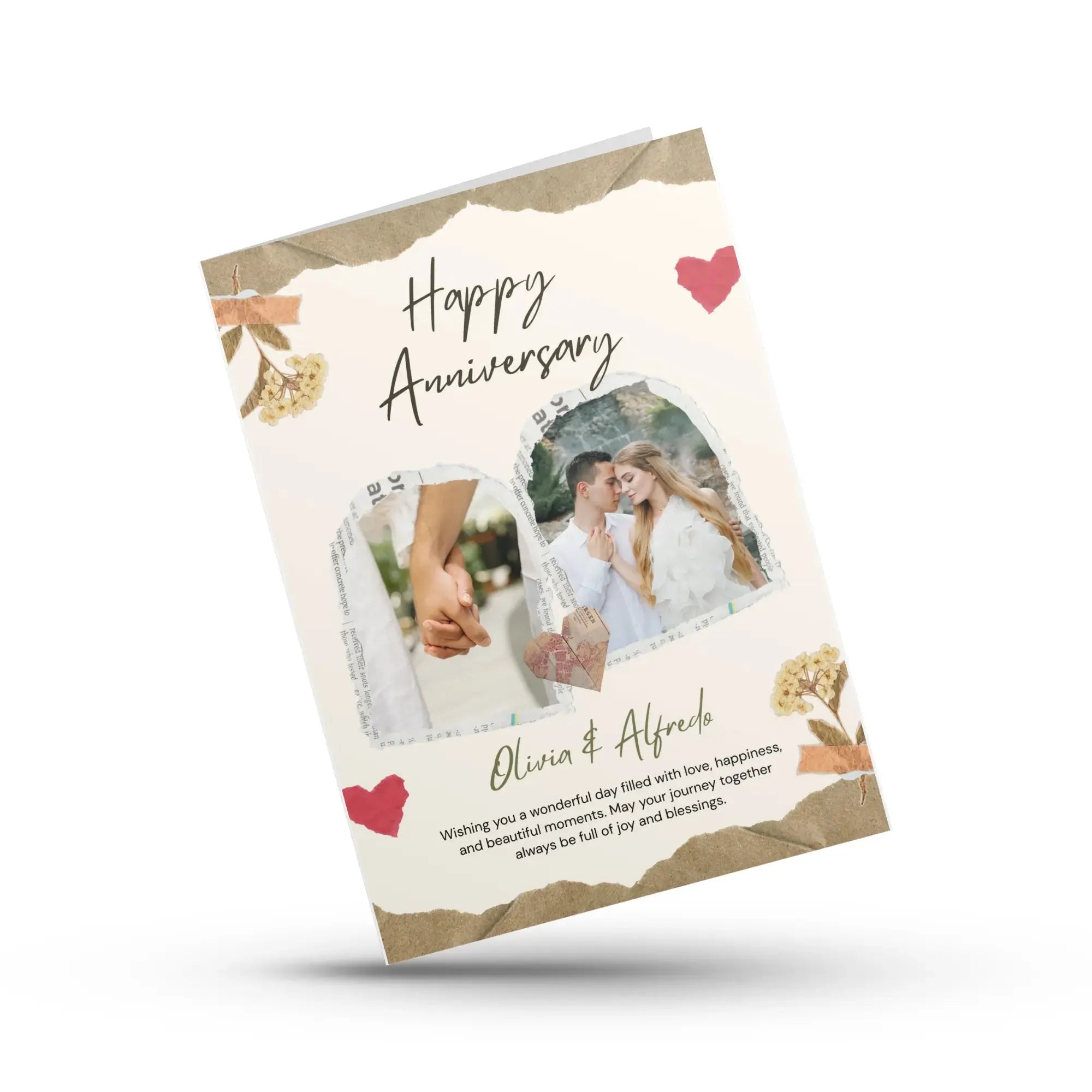 Personalised Couple Memory Anniversary Greeting Card – Photo & Names Magicgift.ae