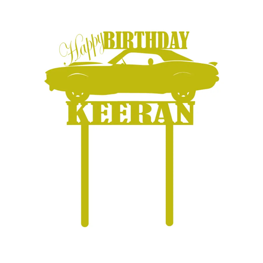 Sports Car Happy Birthday Cake Topper with Name Magicgift.ae
